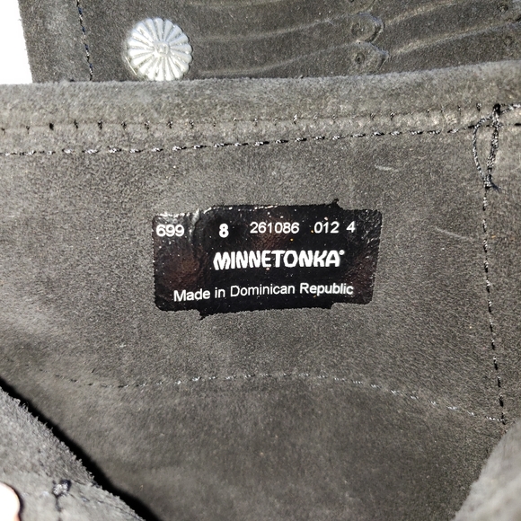 Minnetonka Double Fringe Side Zip Boots Sz 8 - Picture 5 of 10